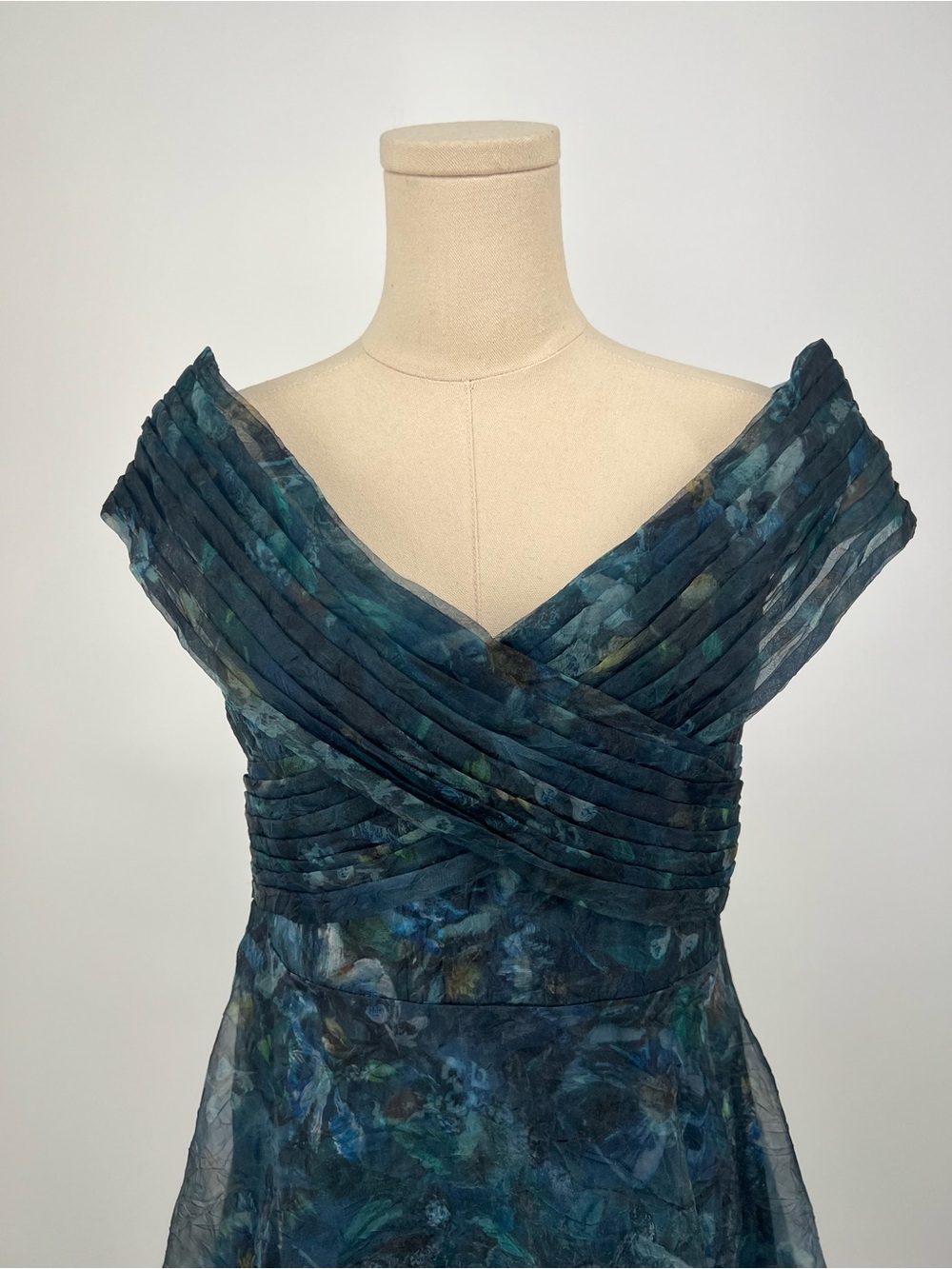 THEIA Auden Off Shoulder Midi Dress | 8 NWT Alfresco Floral - Picture 15 of 15